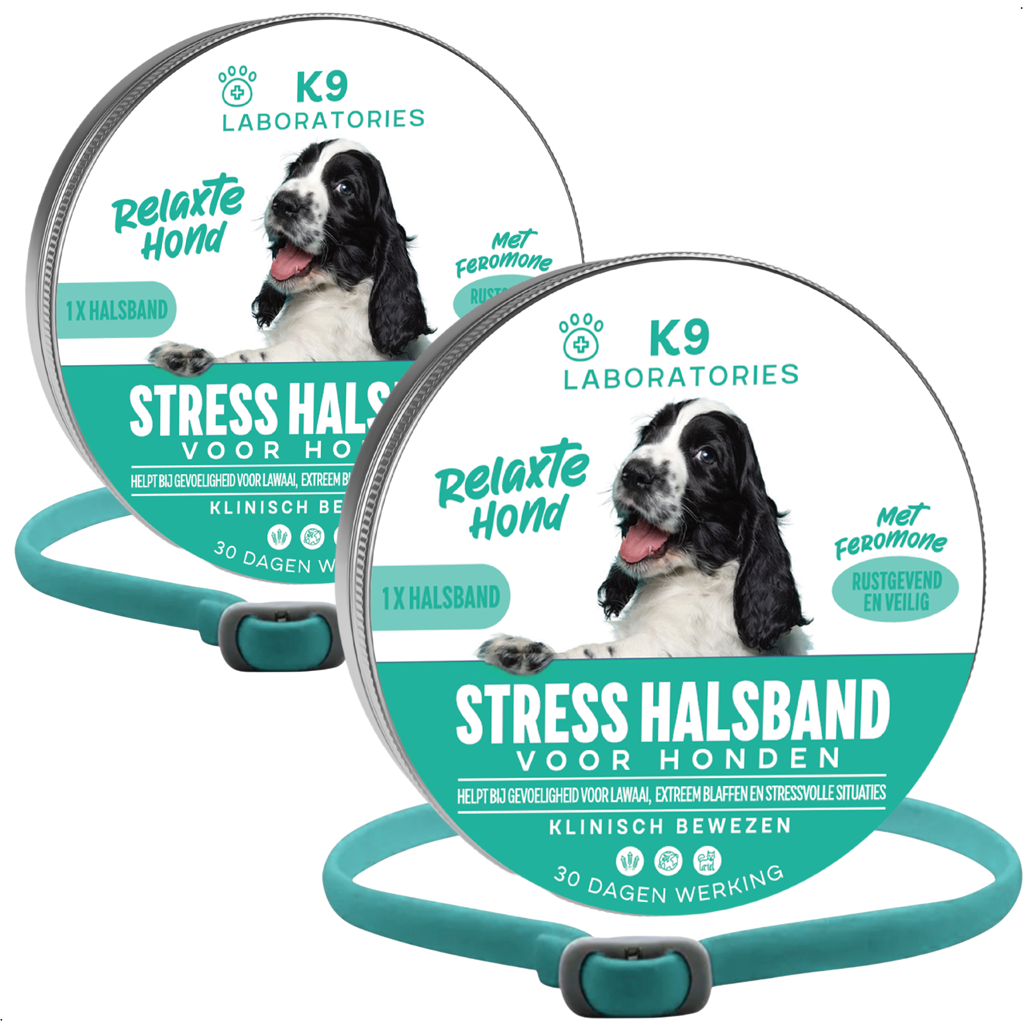 Stress halsband set van 2