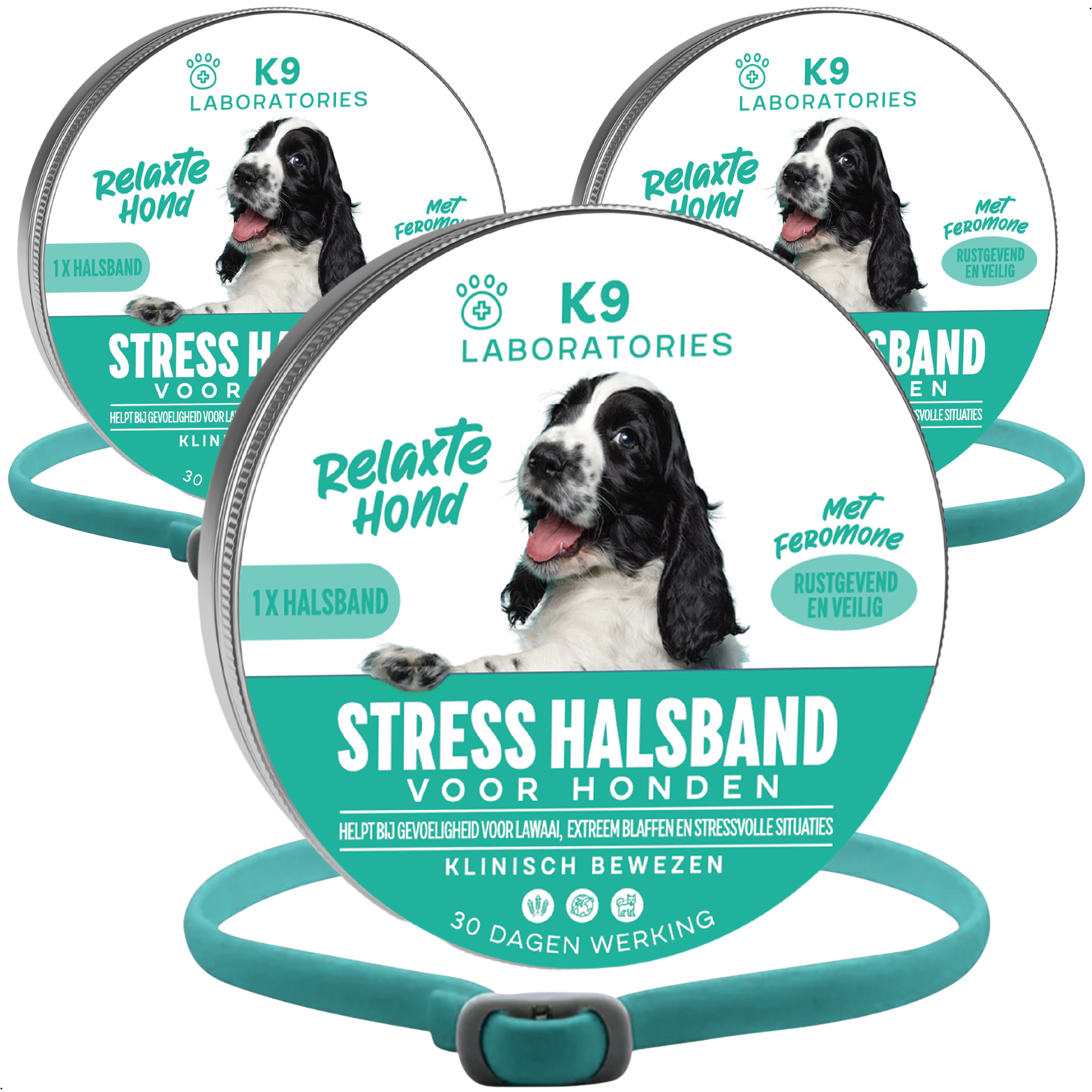 Stress halsband set van 3