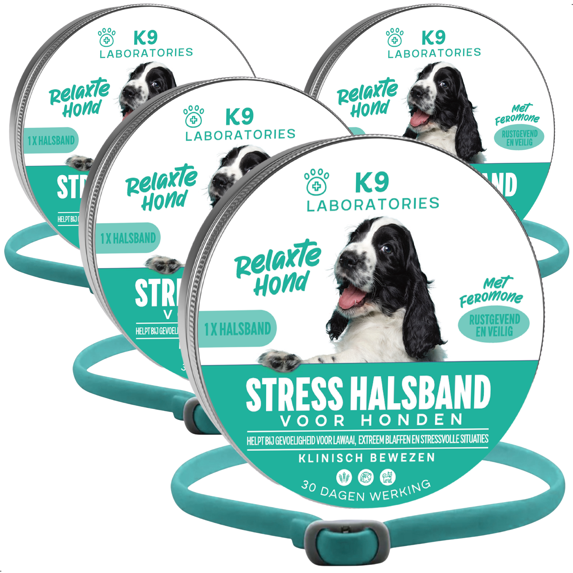 Stress halsband set van 4
