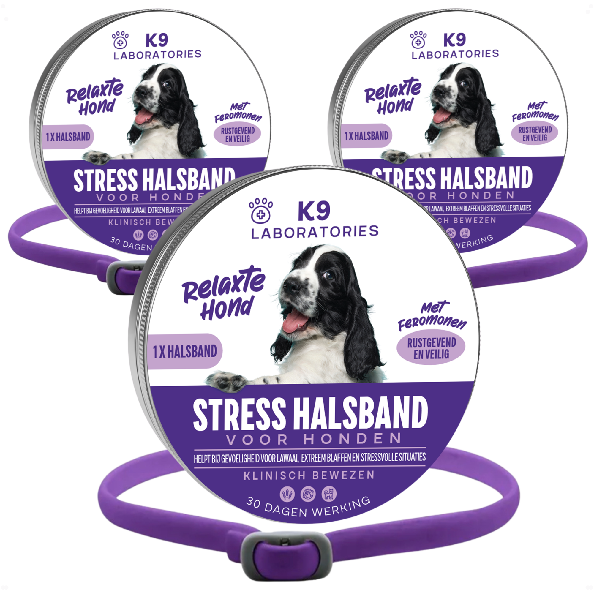 Stress halsband set van 3