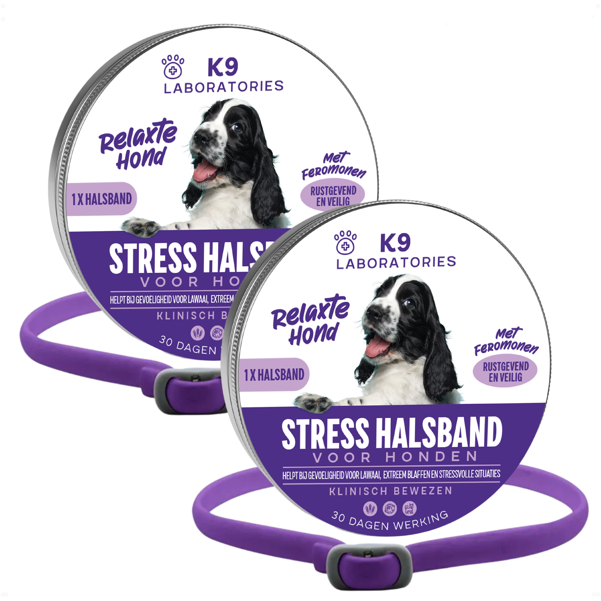 Stress halsband set van 2